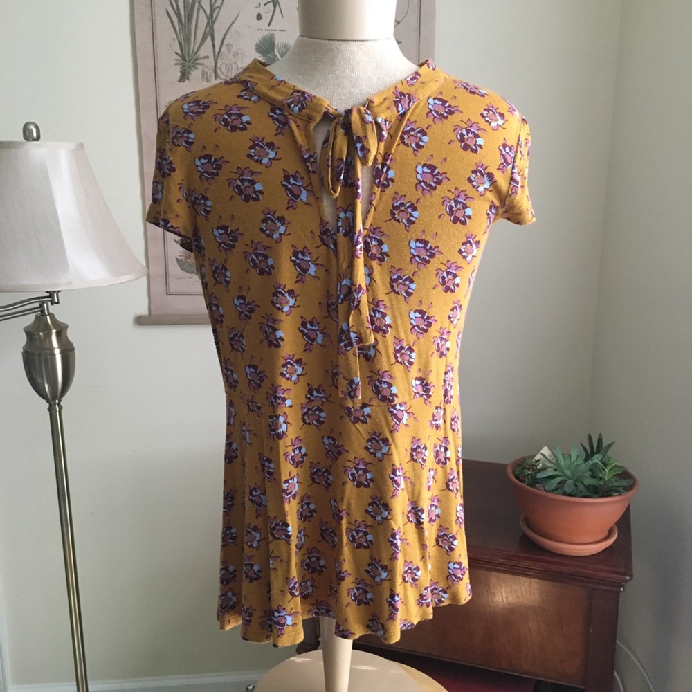 ModCloth Soft Peplum Floral Blouse